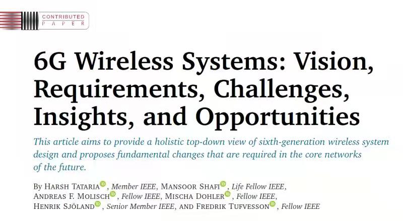 论文推荐| 6G 无线系统：愿景、需求、挑战、洞察和机遇（附原文）